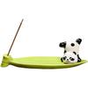 Boat Shape Incense Stick Burner Ash Catcher Incense Holder Aromatherapy Plate Resin Panda Figurine for Home Spa Decoration
