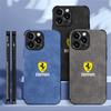 Custodia per Telefono Tutta Inclusa in Scamosciato per Auto Ferrari per iPhone 16 15 13 14 Pro Max Mini 8 XR XS 16 Plus 15Pro Max Cover Guscio Adesivo
