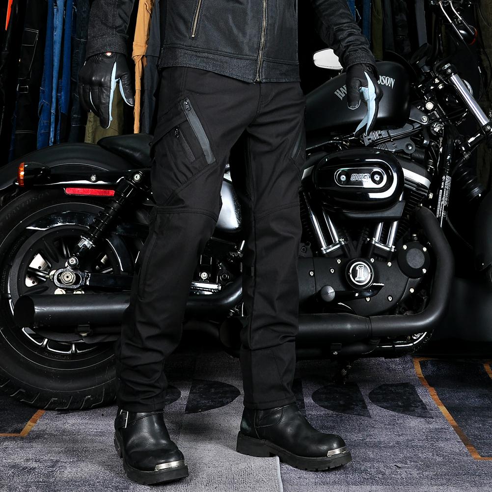 Upgrade Men Motorcycle Riding Pants Waterproof Windproof Reflective Motocross Racing Trousers with 4 X CE Armor Knee Hip Pads
