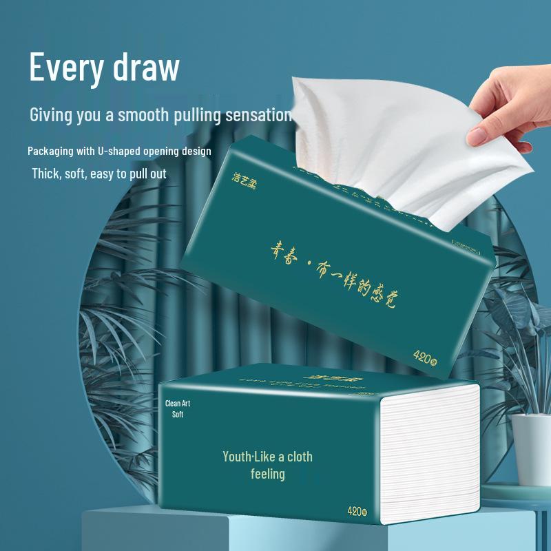 Large Pack Facial Tissue & Napkin Box for Home Use