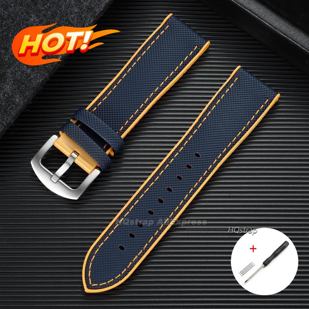 Premium TPU Rubber Nylon Sailcloth Hybrid Watch Strap 18mm 19mm 20mm 21mm 22mm 24mm for Casio for Seiko Band Waterproof Bracelet