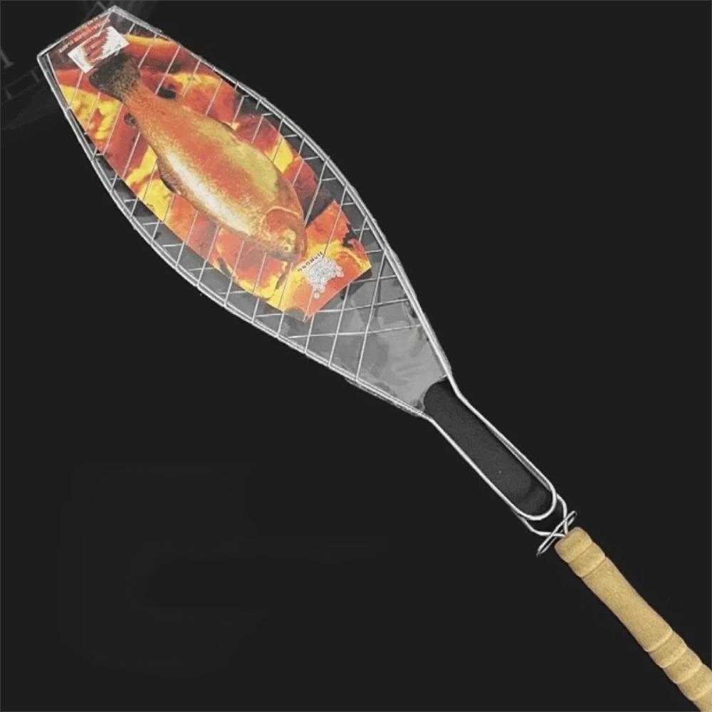 Mesh Design Roasting Fish Basket Nonstick Surface Portable Grilling Basket DIY Cooking Flexible Net Vegetable Basket Camping BBQ