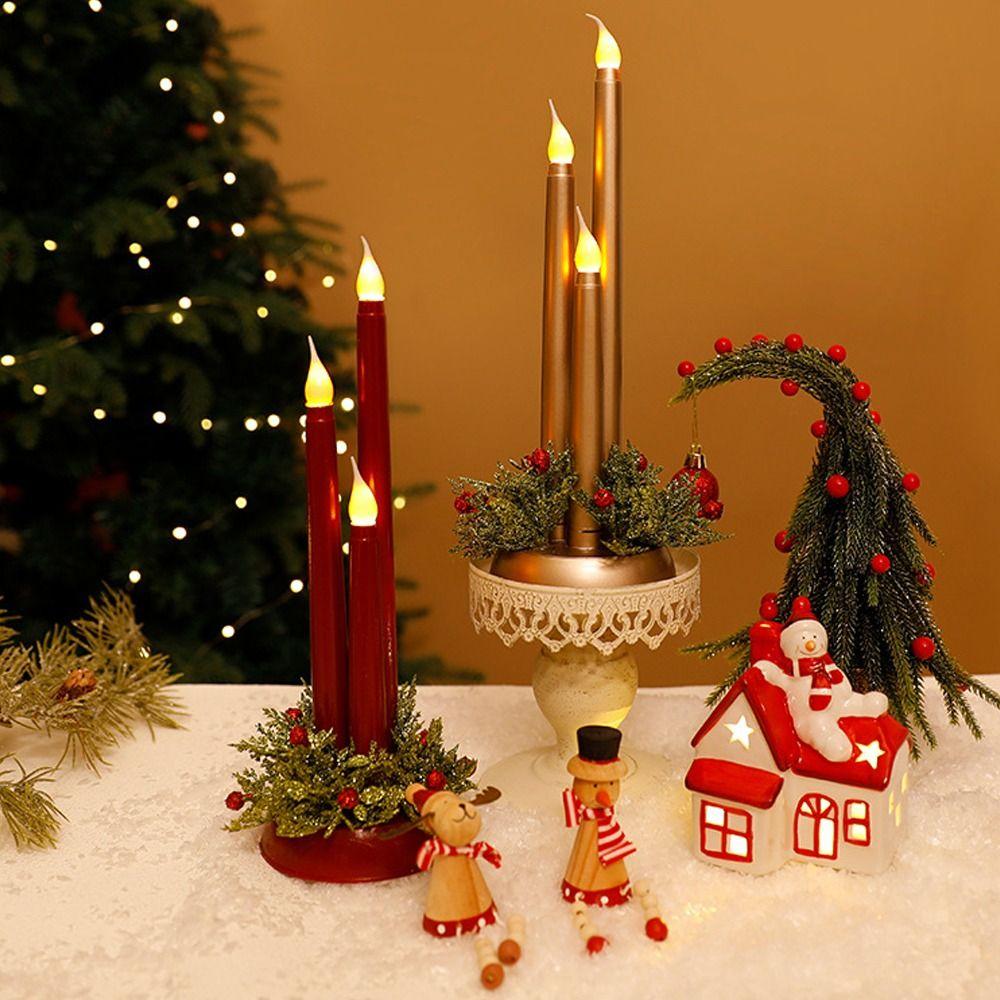 Retro Christmas LED Candles Light Flickering Electric Candle Tealight  Home New Year Decor