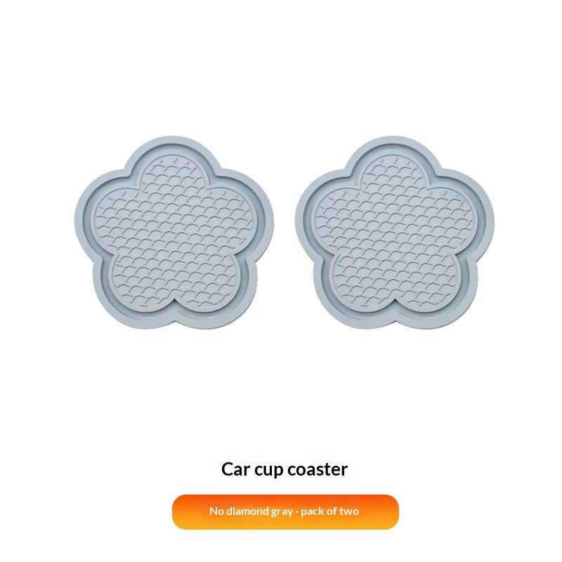 

2Pcs/Set Car Cup Coaster Flower Shaped Silicone Waterproof Non-Slip Sift-Proof Spill Saucer Car Interior Accessories A6