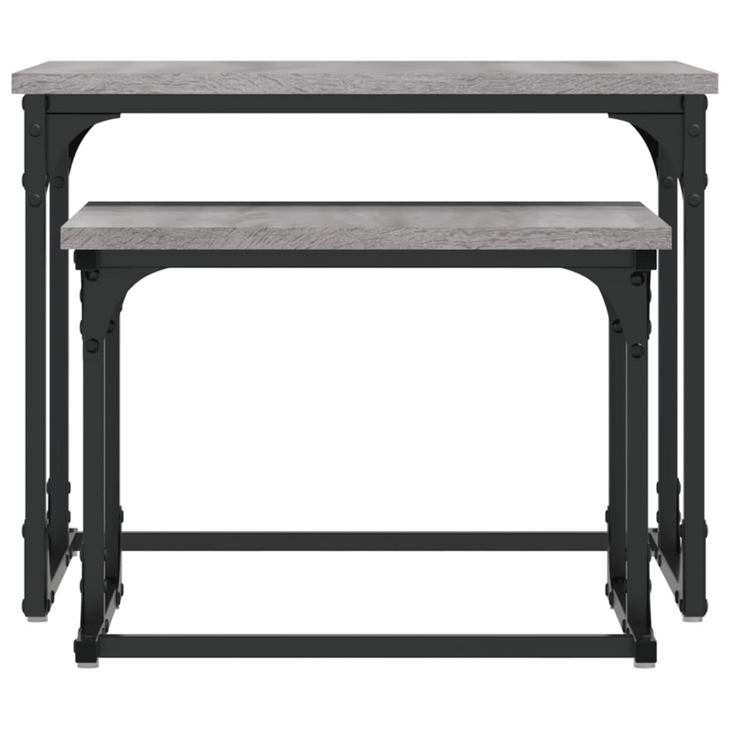  Coffee Tables, Nestable, 2 Pcs., Grey Sonoma Oak