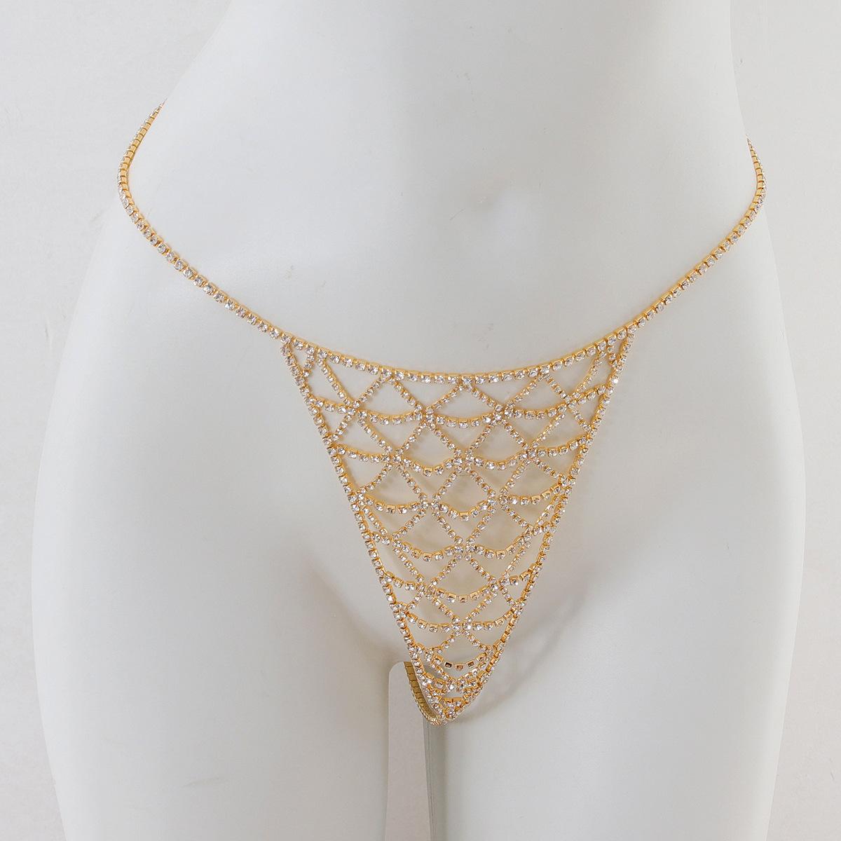 

2023 Комплект бикини с горным хрусталем и цепочка для тела – Клубная и пляжная одежда