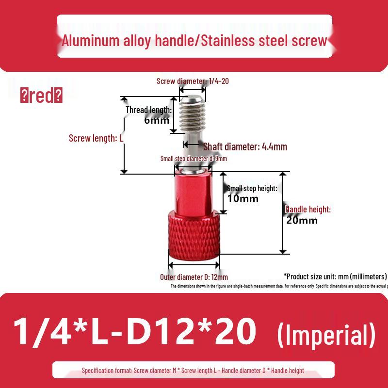 Imperial Stainless Steel Camera Mount Locking Bolt with Aluminum Alloy Handle