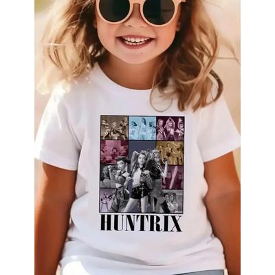 Camiseta Huntrix Kpop Cazadores de Demonios para Niños Niñas Algodón Regalo para Fans Verano Cuello Redondo Manga Corta Camisetas Moda Camiseta Infantil