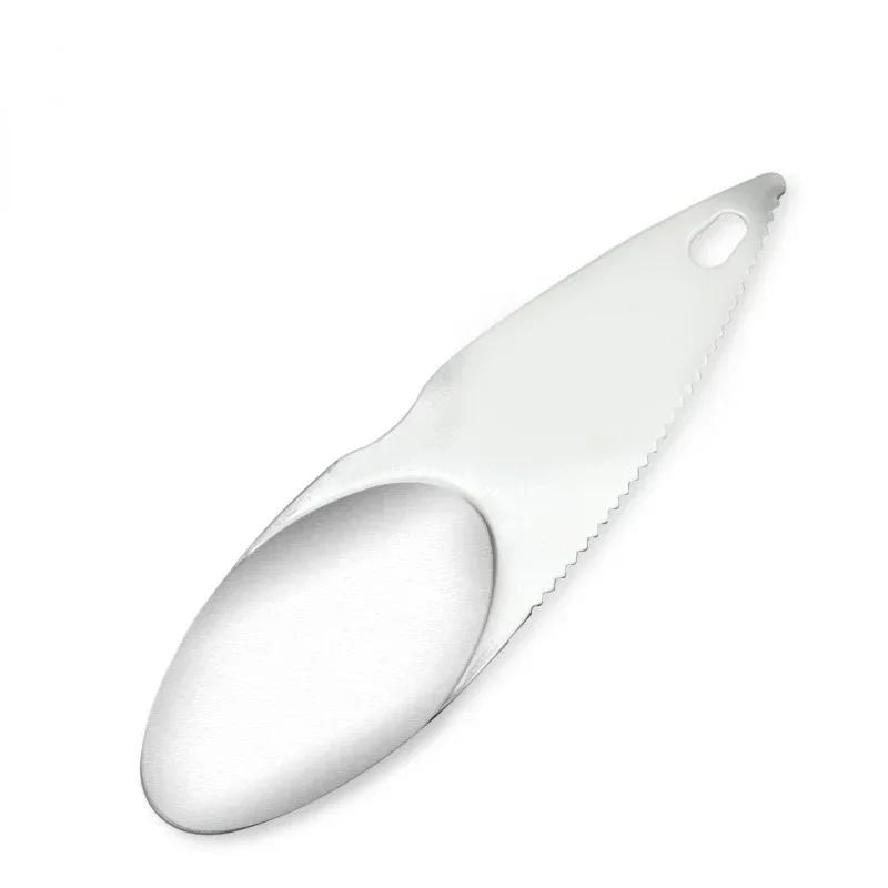Stainless Steel Kiwi Blade Kiwifruit Cut Spoon Peeling Dig Spoon Serrated Blade for Shop Kitchen Home Outdoor Gadgets