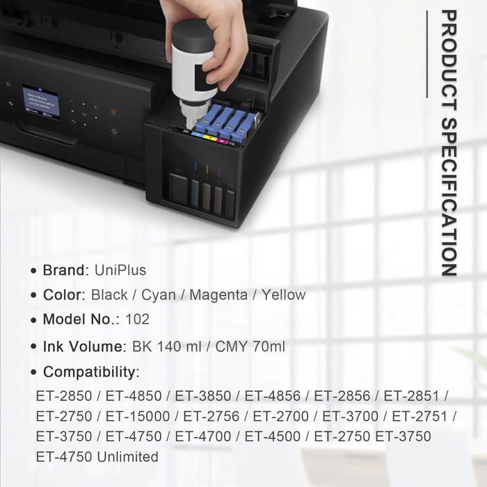 Tinte 102 Et-3850 Et-4850 Et-2856 Et-2750 Kompatible Patrone Für Epson 102 Multipack Flasche Kompatibel Für Epson Ecotank Et