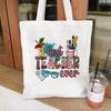 Retro Canvas Tote Bag Inspirational "Teachers Change The World" Large Capacity Handbag for Shopping Travel Women's Shoulder Bag
