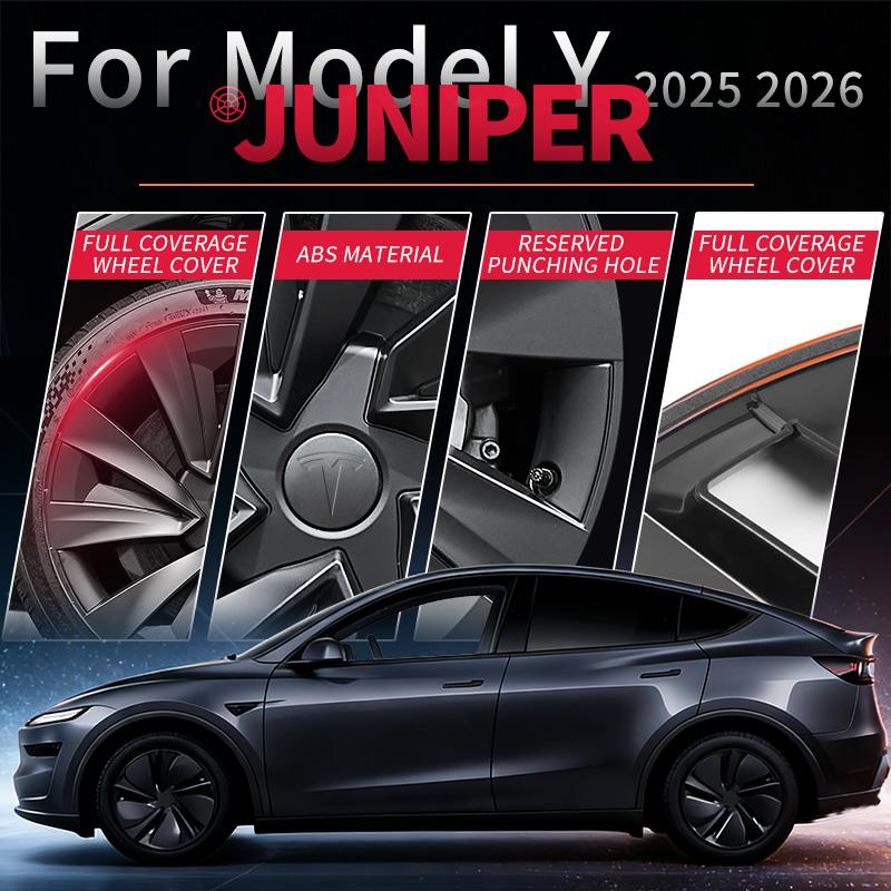 AABLU1 4PCS 19inch Wheel Cap for Model Y Juniper 2025-2026 Turbine Car Performance Cap Automobile Wheel Cap Design for Tesla Hubcaps