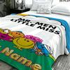1PC Mr. Men Little Miss Custom Name Patterned Flannel Blanket Suitable For All Seasons for Home Decor Warmth and Comfort Gifts Holiday Present