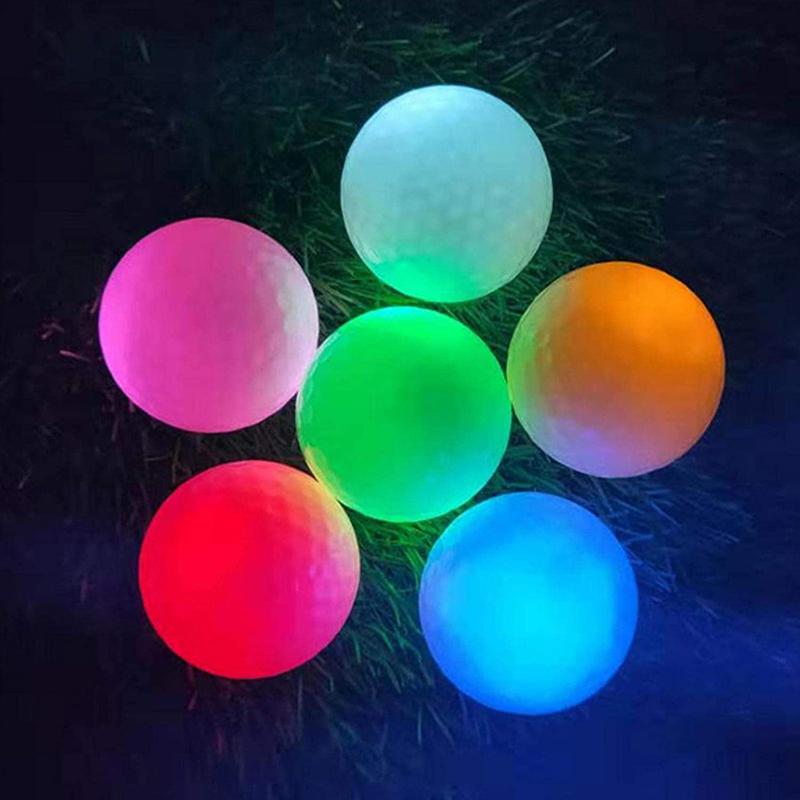 1Pc Colorful Led Light Up Golf Balls Night Golf Ball Official Size Weight Glow In Dark Perfect For Golf Long Distance Practice