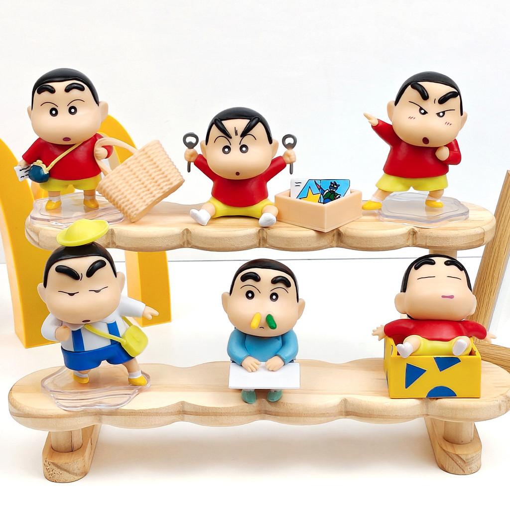Crayon Shinchan Pvc Figure Set With Blind Box Display For Collectors And Kids