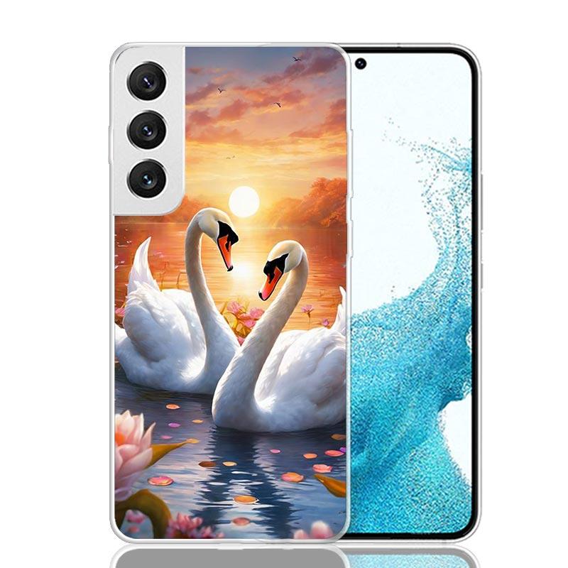 White Swan Grace Art Phone Case For Samsung Galaxy S26 S25 Edge S24 S23 FE S22 Ultra S21 Plus S20 + Fundas Cover Coque Galaxy S2