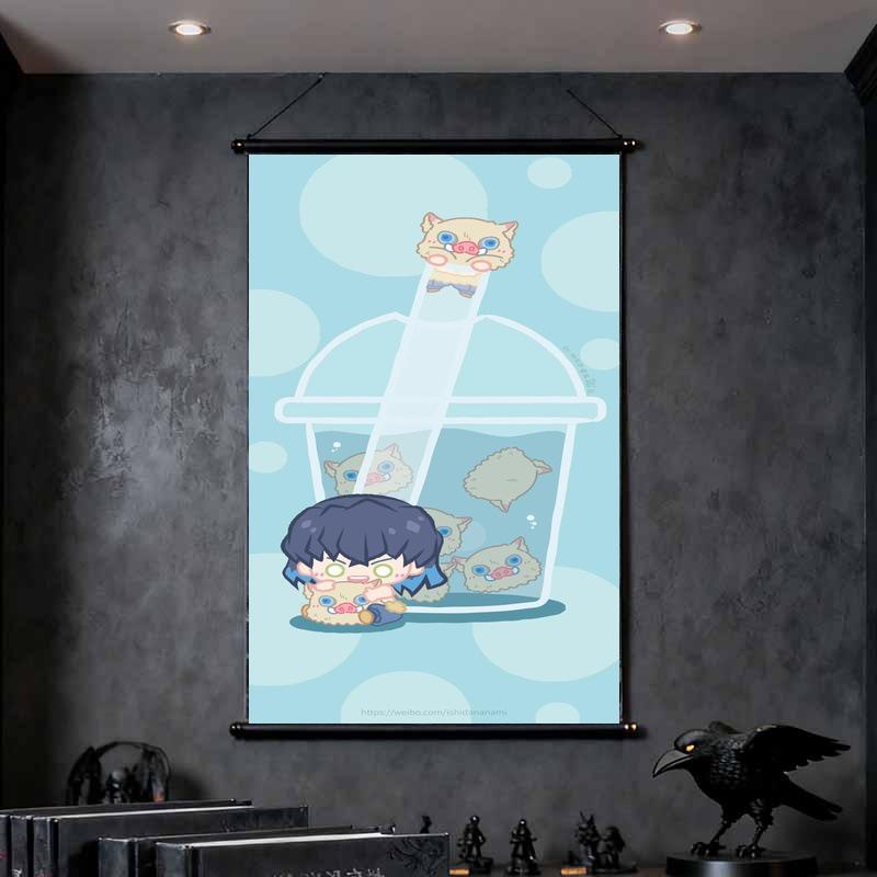 Demon Slayer Tanjiro & Rengoku Flame Guardian XL Self-Adhesive Canvas