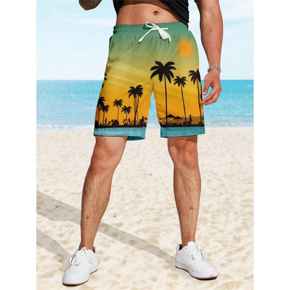 Summer Fashion Hawaii Beach Shorts For Men Outdoor Seaside Surf Short Pants Loose Quick Drying Man Swim Trunks
