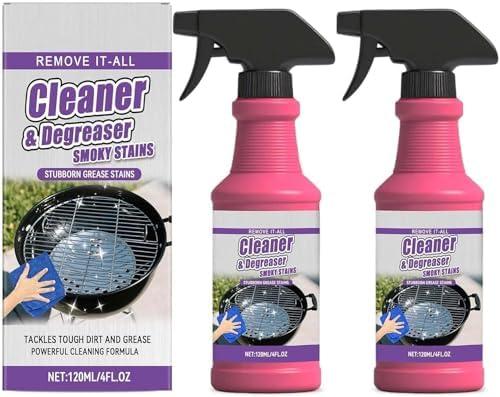 Heavy-Duty Grill Degreaser Spray, Fast-Acting All-Purpose Kitchen Cleaner, 2 Pack