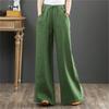 2026 Spring/Summer Women's High Waist Cotton Linen Wide Leg Floor-Length Pants