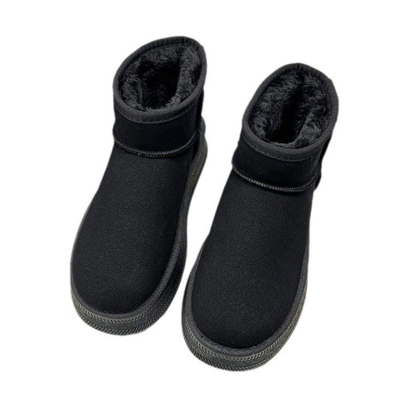 Short Snow Boots Women's Winter New Large Cotton Shoes Piled Thickened Bread Shoes Cotton Boots Women's Boots