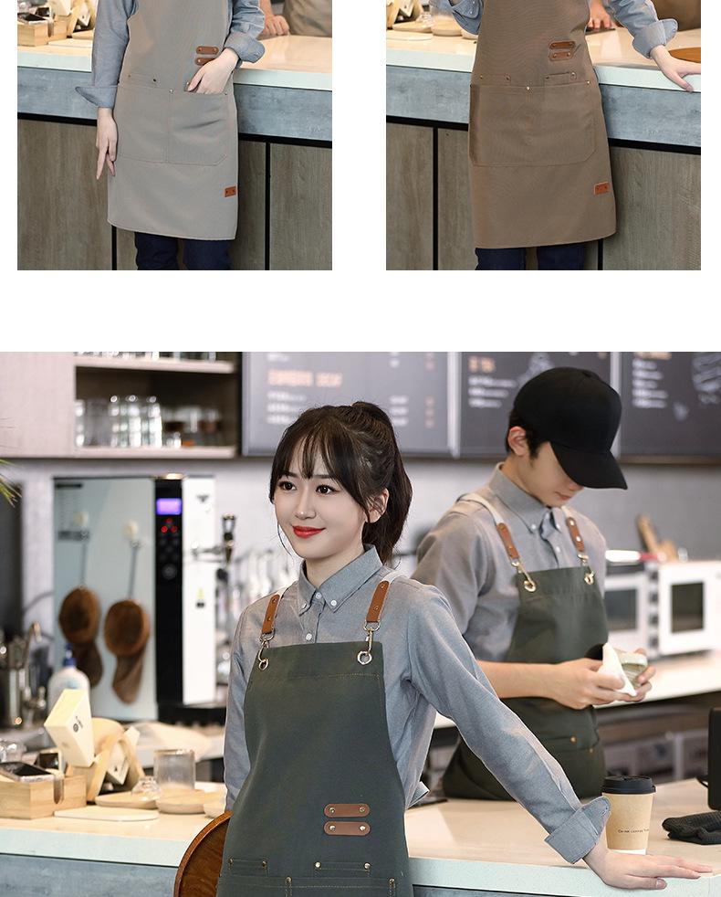Waterproof Oil-Proof Canvas Apron for Coffee Shop and Kitchen Use