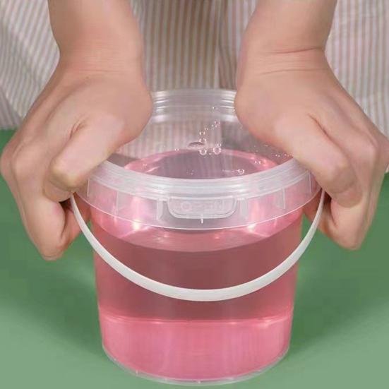 Leakproof Food Containers 2PCS Round Buckets, with Lid And Handle Disposable Containers, Moisture Proof Jars Stackable Food-grade Plastic Storage