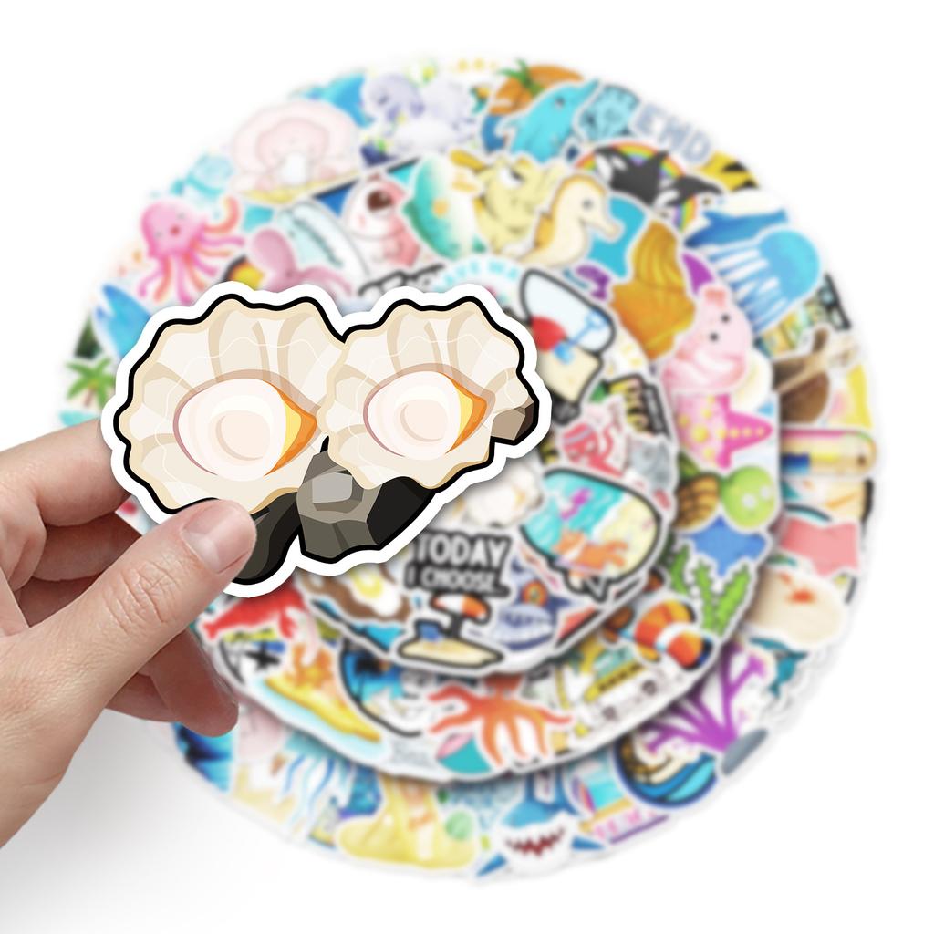 100 Cute Marine Life Laptop Scooter Suitcase Car Guitar Decoration Stickers