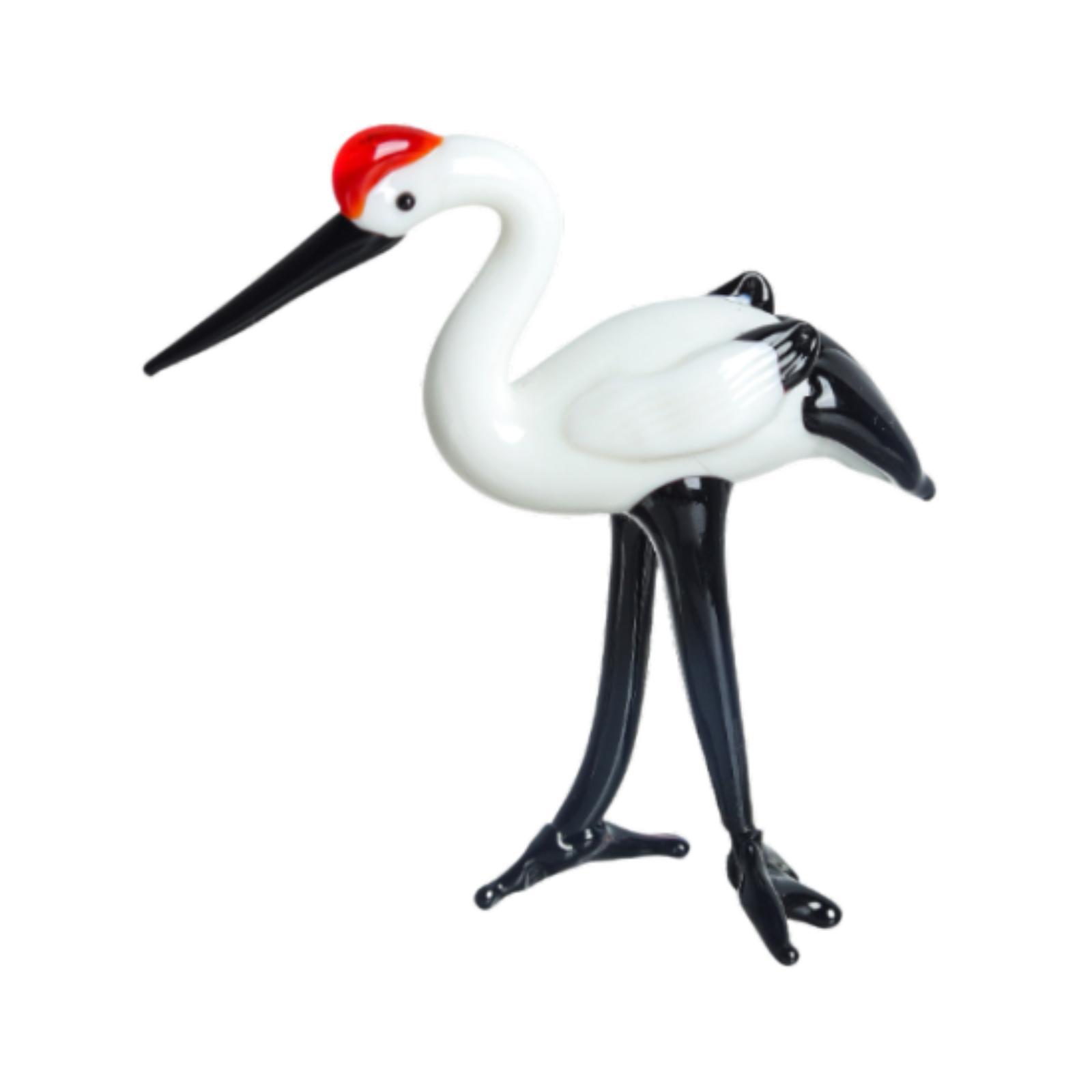 Miniature Crane Statue Standing Crane Sculpture for Office Living Room Head down