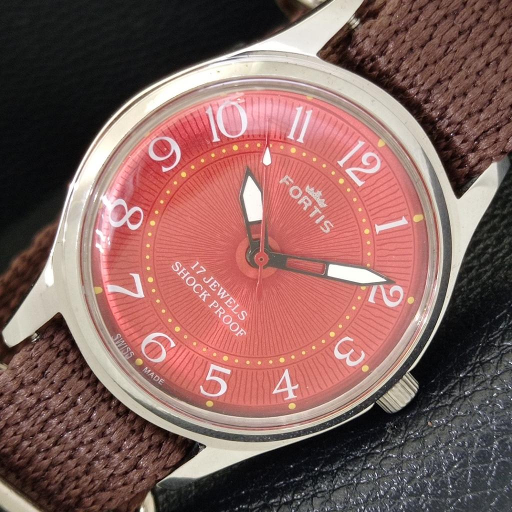 

ВИНТАЖНЫЕ МЕХАНИЧЕСКИЕ ШВЕЙЦАРСКИЕ МУЖСКИЕ ЧАСЫ С КРАСНЫМ ЦИФЕРБЛАТОМ a500046-2 R151a-a500046