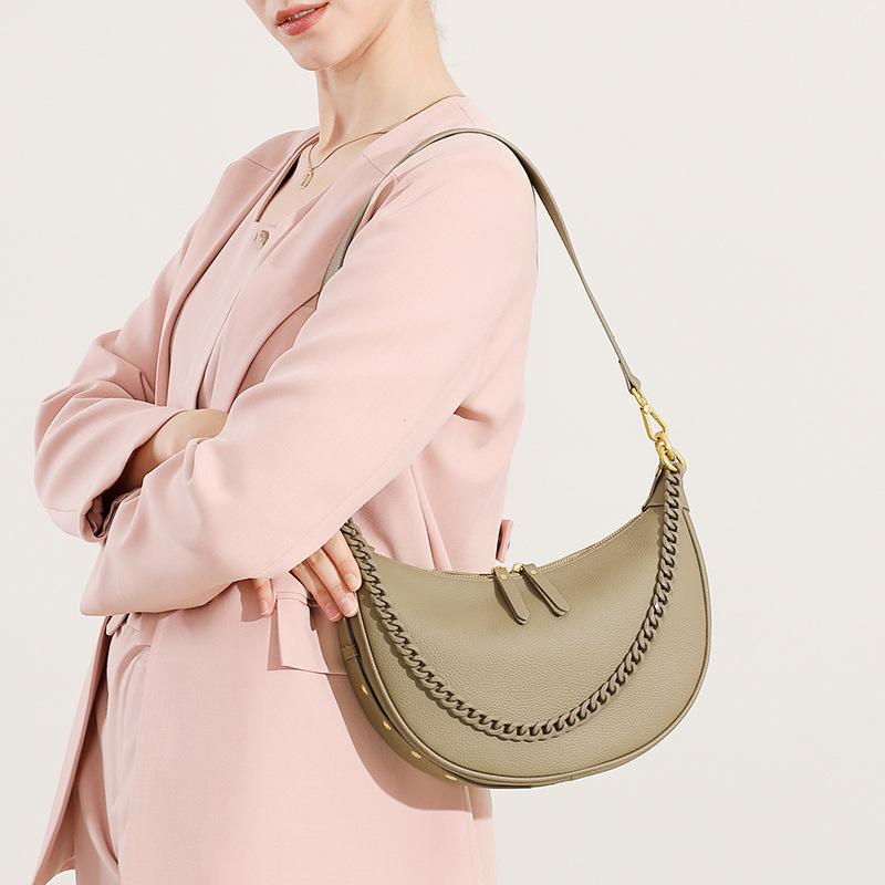 Genuine Leather Underarm Bag for Women  New Style Dumpling Bag  Fashionable Shoulder Bag  High End Chain Bag  Crossbody Bag