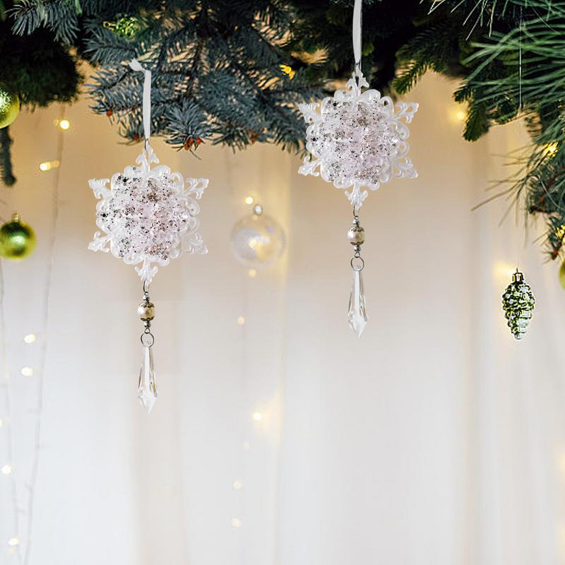 Klare Acryl Weihnachtsbaumschmuck Transparente Tropfen Weihnachtsdekorationen Weihnachten Klare Schneeflocke Herz Zwiebel Schmuck