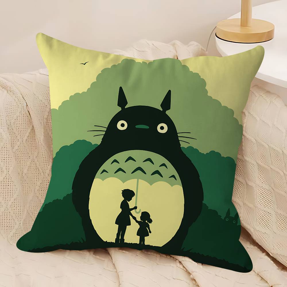 

Anime M-My Neighbor Totoro Cushion Cover 30x50 Polyester Sofa Cushions Decorative Throw Pillows Home Decoration Pillowcover 12x12Inch