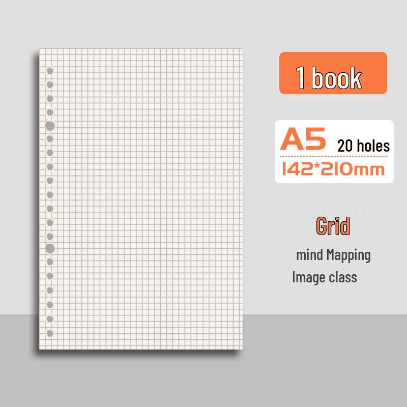 B5 Loose-Leaf Notebook Refill, 26-Hole, A5 Detachable, Horizontal Lines or Grid, Ideal for Postgraduate Exams