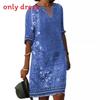 Ethnic Style Floral Print Vneck Dress With Loose Fit For Spring Summer Fashion
