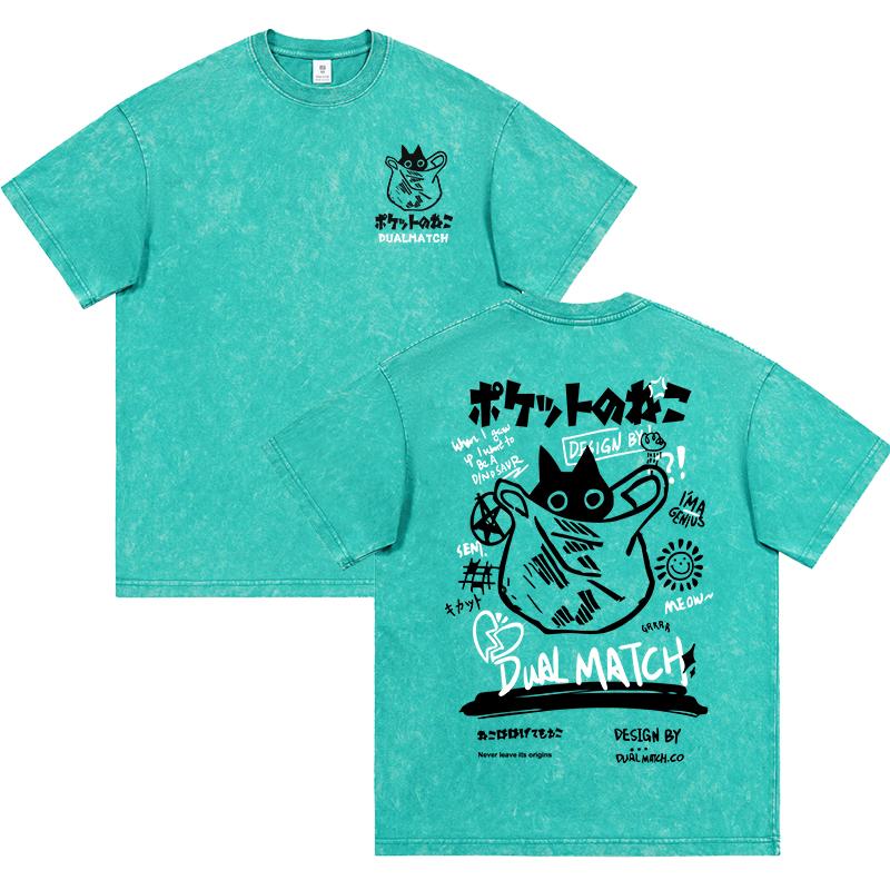 

Мужская Женская Мультяшная Футболка Винтажная Летняя Харадзюку Каваи Кошачий Принт Футболки с Коротким Рукавом Парная Уличная Одежда Свободная Одежда Хлопковые Топы 4XL