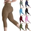 Damen Taschen Trainings Fitnesshose Hohe Elastizität Eng Anliegende Yogahose Laufhose