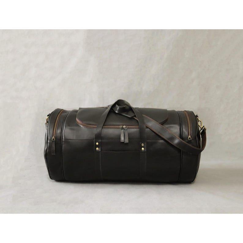 

Сумка-даффл из буйволовой кожи ручной работы: Сумка-тоут из натуральной кожи для путешествий и спортзала 24 x 12 x 11 in