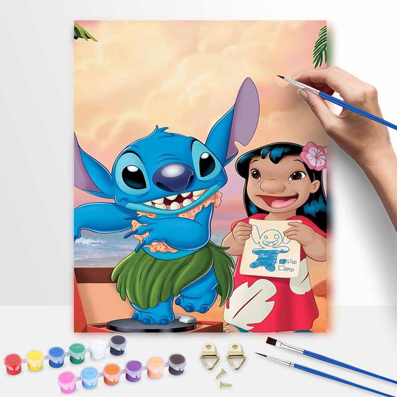Disney Lilo and Stitch oil painting kit digital painting art handmade diy home room decorations