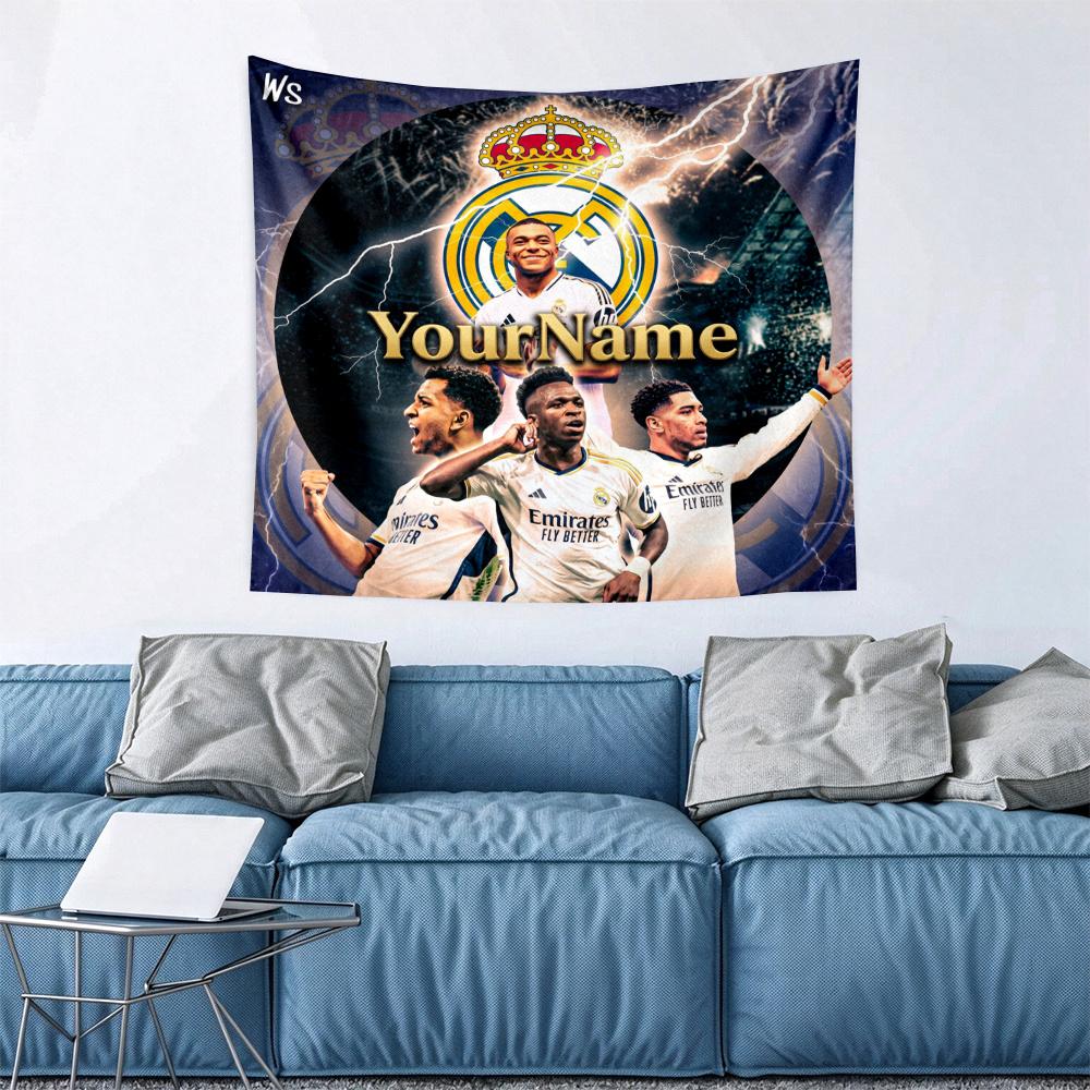 Mbappe Custom Your Name Wall Decor Tapestry Art For Pet Memorial Birthday Wedding Party Backdrop Family Gift