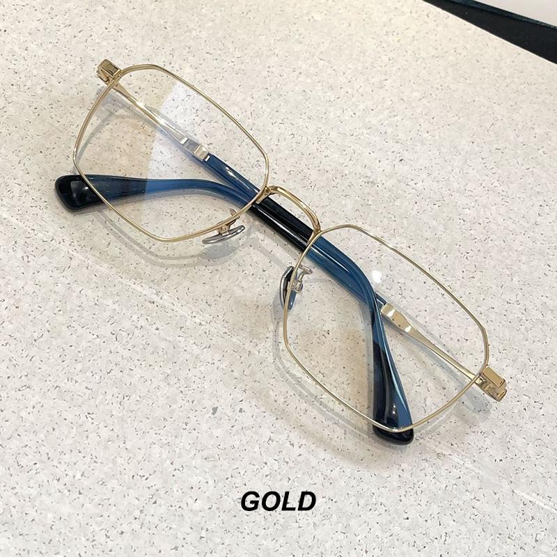 

Designer-Inspired Semi-Titanium Wire Narrow-Glasses Frame Fashionable Retro Eyeglasses For Women Men s Business Casual Eyewear золотой