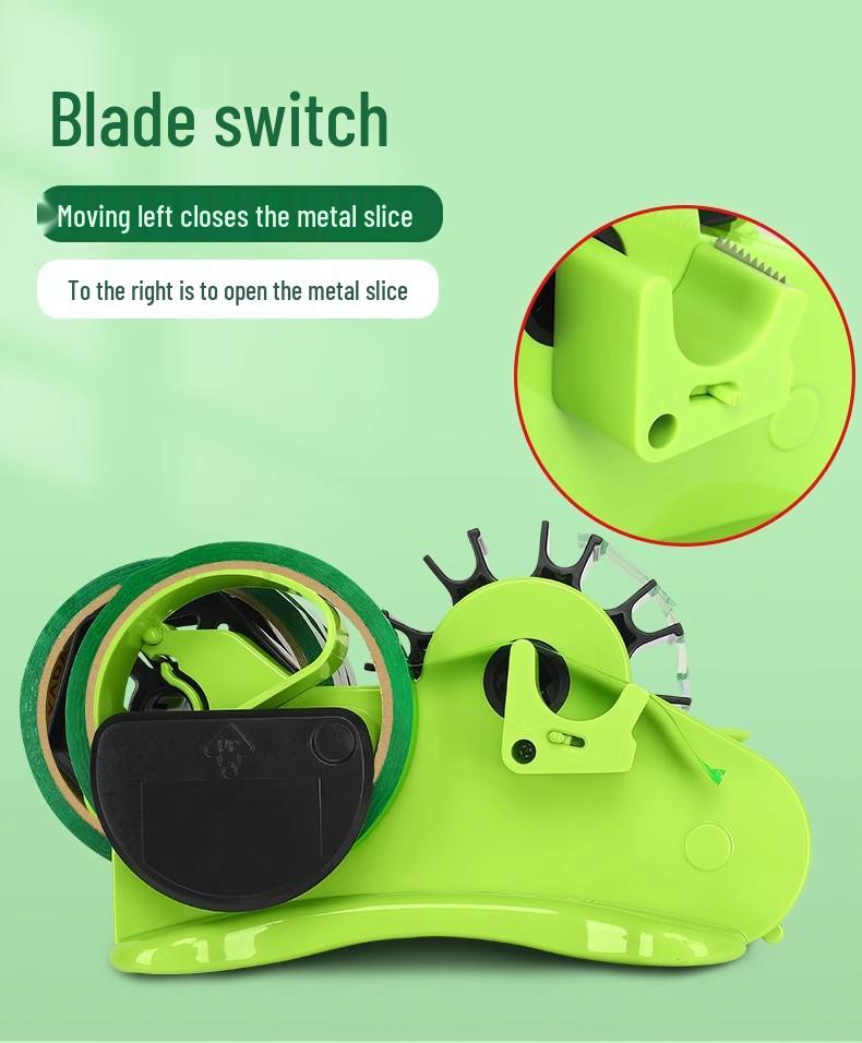 Large Multi-Functional Transparent Tape Dispenser and Cutter for Desktop Sealing and Stationery Use