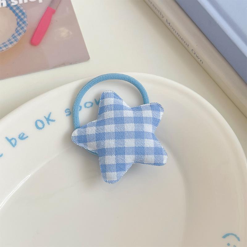 

Женская синяя резинка-скранчи в горошек со звездой - Высокоэластичная прочная резинка для волос для хвостиков и косичек