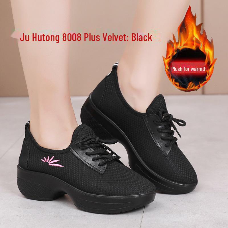 

Обувь для фитнеса и танцев Ju Hutong Velvet Cotton — дышащая, с мягкой подошвой, на среднем каблуке для любого сезона. 36 чёрный