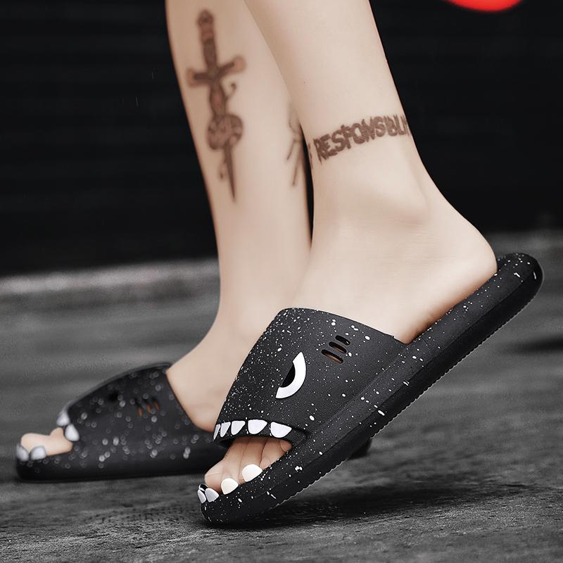 

Мужские тапочки Shark Head, летние, новые, мягкие, подошва EVA, повседневные тапочки для мужчин, домашние, нескользящие, на платформе, мужские тапочки для ванной