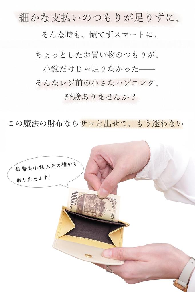 CLELIA Women's Bifold Wallet, Genuine Leather, Magic Wallet with Coin Purse, Bills Come Out, Compact, Slim, and Lightweight [CL-13125] (Slate Gray)