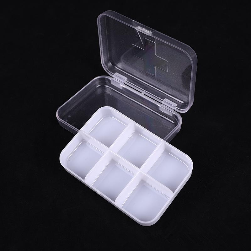 100pcs 6 Grids Pill Cases Travel Portable Mini Medicine Pill Box Storage Container Pill Case for Tablets Small Pillbox Organizer
