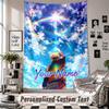 Wall Hanging Tapestry With Custom Name & Text, Naruto Decorative Tapestry For Bedroom