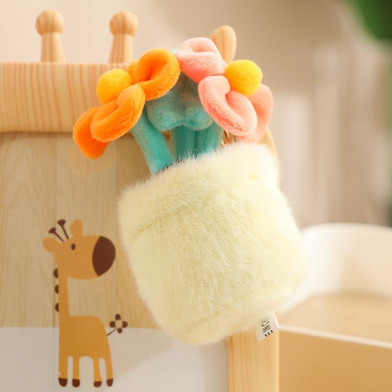 1pc Flowerpot Plush Flower Pendant Cute Key Ring Keychain Rose Tulip Anthurium Succulent Plant Stuffed Fashion Accessory Gift