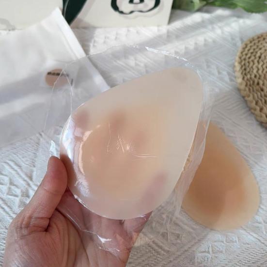 1 Pair Nipple Covers for Women, Teardrop Lift Silicone Pasties, Invisible No Show Reusable Sticky Bra for Backless Dress Clothes